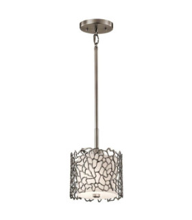 Silver Coral 1 Light Ceiling Mini Pendant Classic Pewter E27-1