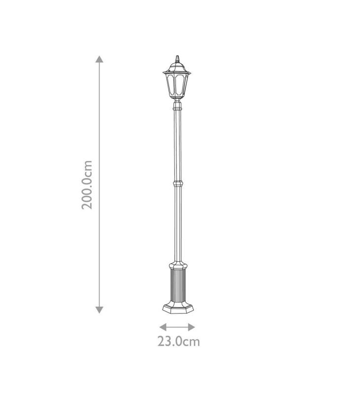 Parish 1 Light Outdoor Lamp Post Black IP44 E27-6