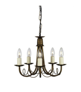Minster 5 Light Chandelier Black Gold Finish E14-1