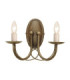 Minster 2 Light Indoor Candle Wall Light Black Gold E14-1