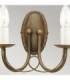 Minster 2 Light Indoor Candle Wall Light Black Gold E14-2