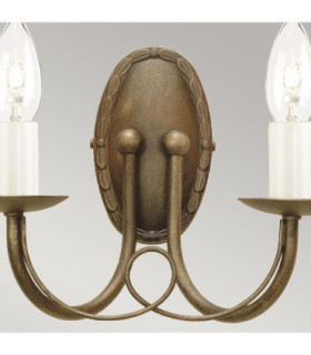 Minster 2 Light Indoor Candle Wall Light Black Gold E14-2