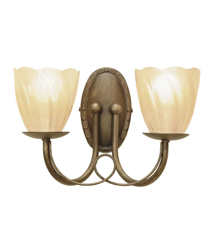 Minster 2 Light Indoor Candle Wall Light Black Gold E14-5