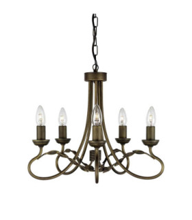 Olivia 5 Light Chandelier Black Gold Finish E14-1