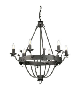 Windsor 6 Light Chandelier Graphite Finish E14-1