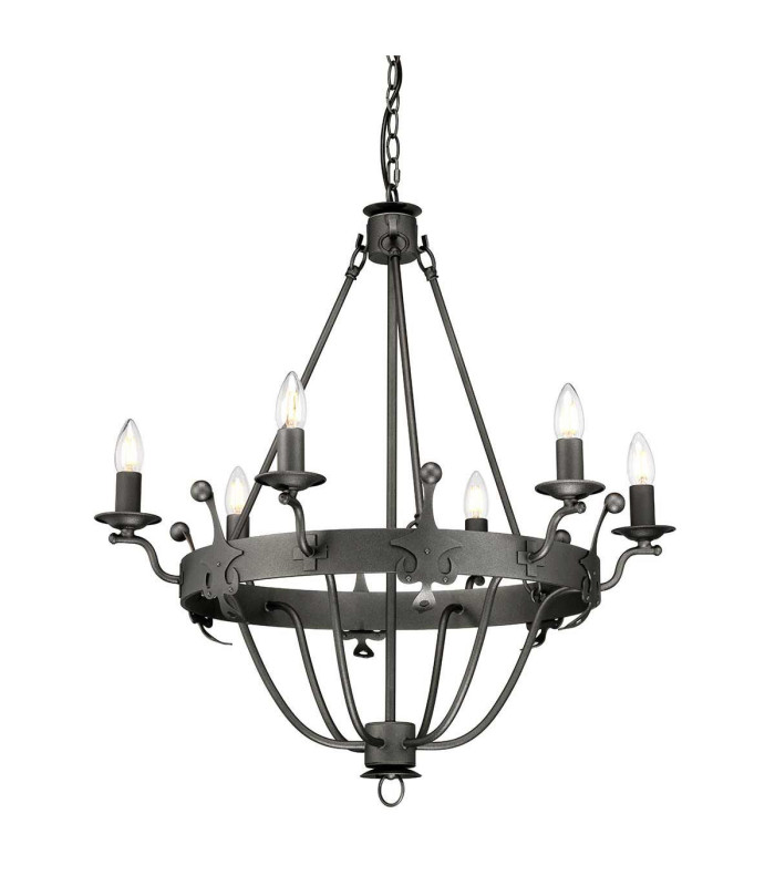 Windsor 6 Light Chandelier Graphite Finish E14-1