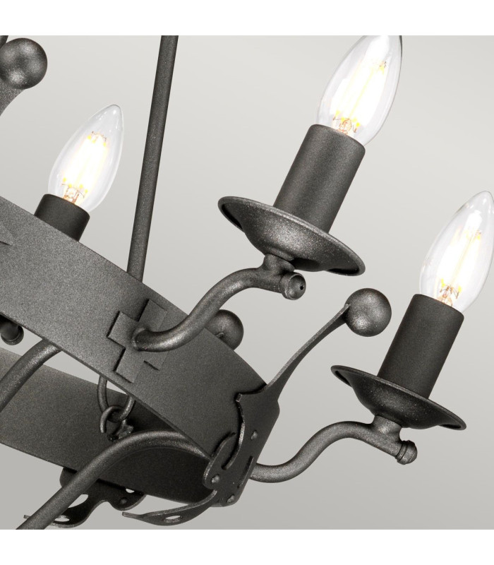 Windsor 6 Light Chandelier Graphite Finish E14-5