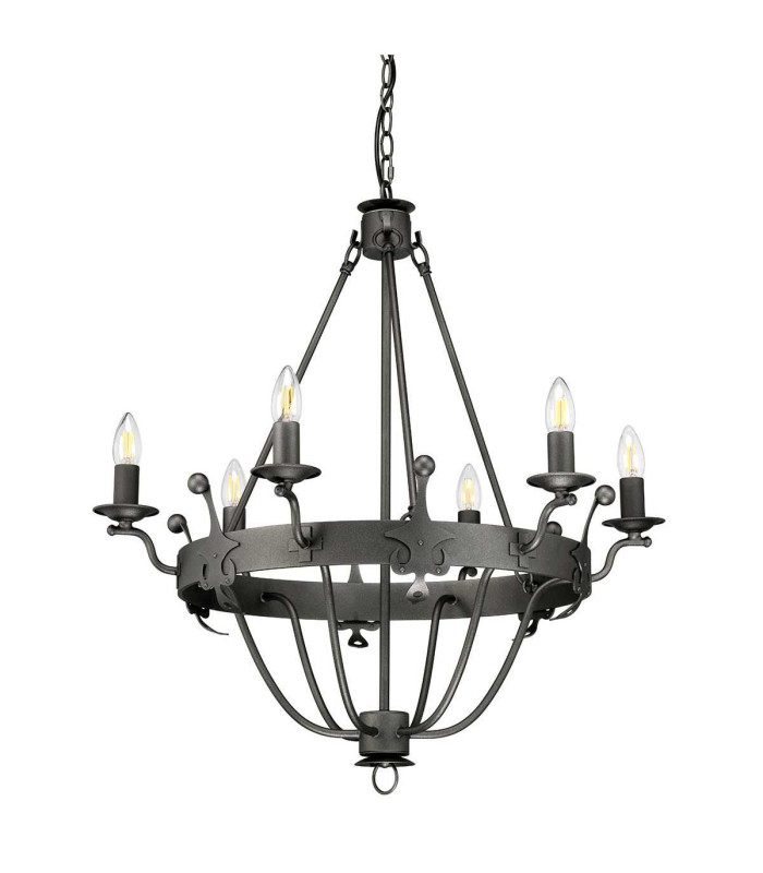 Windsor 6 Light Chandelier Graphite Finish E14-8