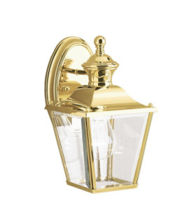 Bay Shore 1 Light Small Outdoor Wall Lantern Polished Brass IP44 E27-1