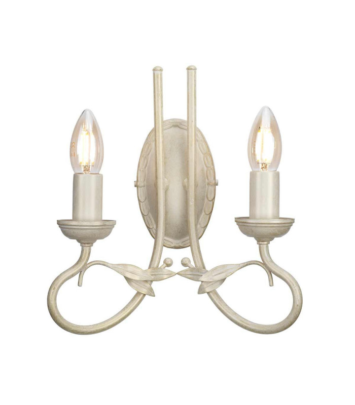 Olivia 2 Light Indoor Candle Wall Light Gold Ivory E14-1
