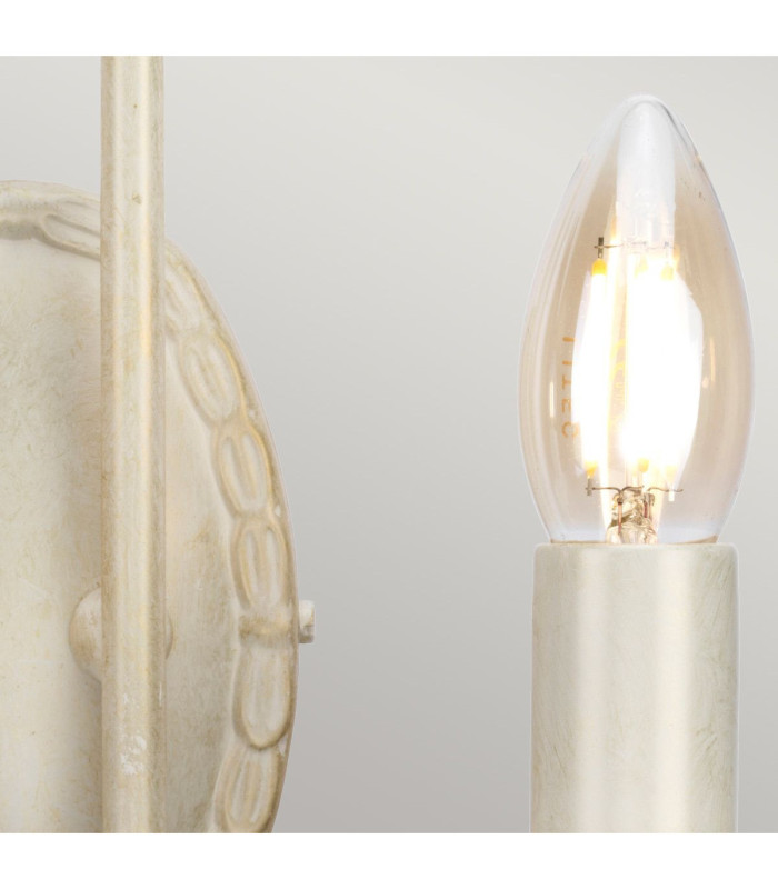 Olivia 2 Light Indoor Candle Wall Light Gold Ivory E14-5