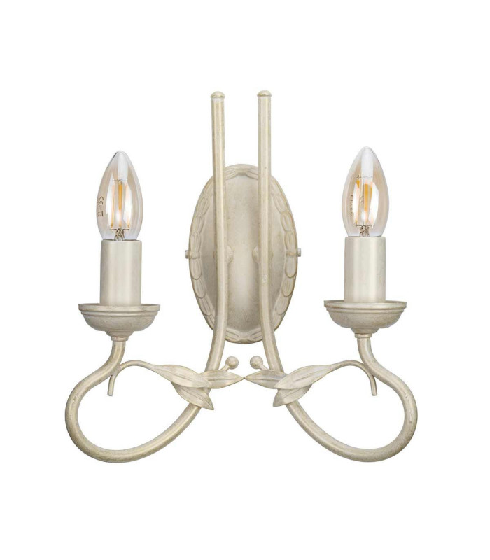 Olivia 2 Light Indoor Candle Wall Light Gold Ivory E14-6