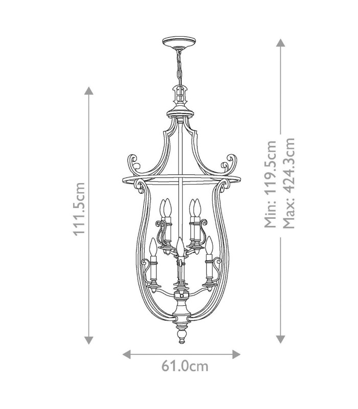 Plymouth 8 Light Ceiling Pendant Olde Bronze E14-6