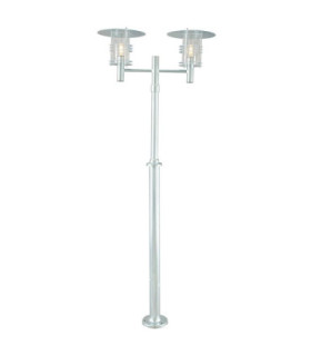Stockholm Outdoor Twin Lamp Post Galvanised E27-1