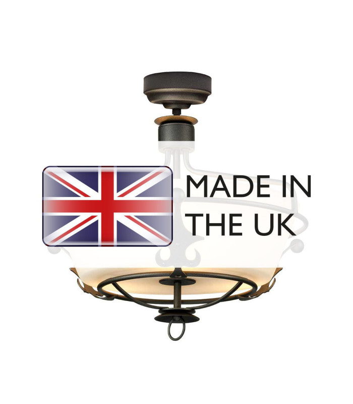 Windsor 3 Light Semi-Flush - Graphite E27-4