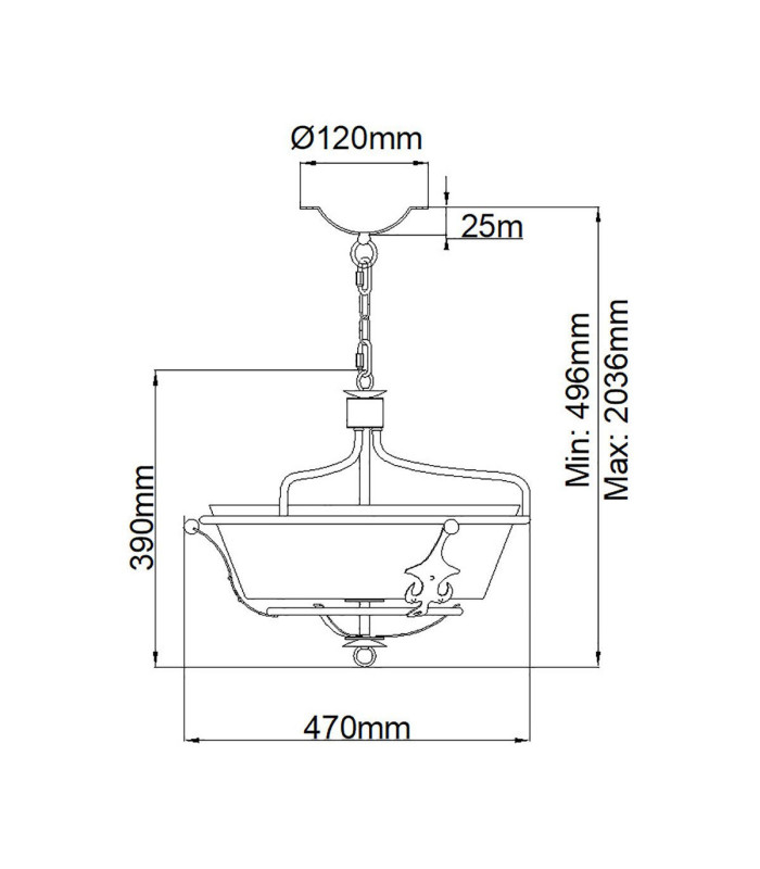 Windsor 3 Light Semi-Flush - Graphite E27-7