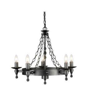 Warwick 5 Light Chandelier Graphite Black Finish E14-1