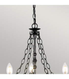 Warwick 5 Light Chandelier Graphite Black Finish E14-2