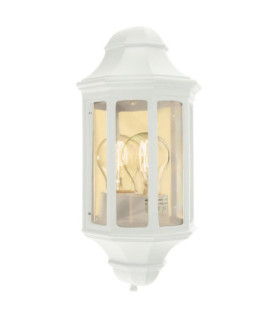 Malaga Mini 1 Light Outdoor Wall Half Lantern Light White IP44 E27-1