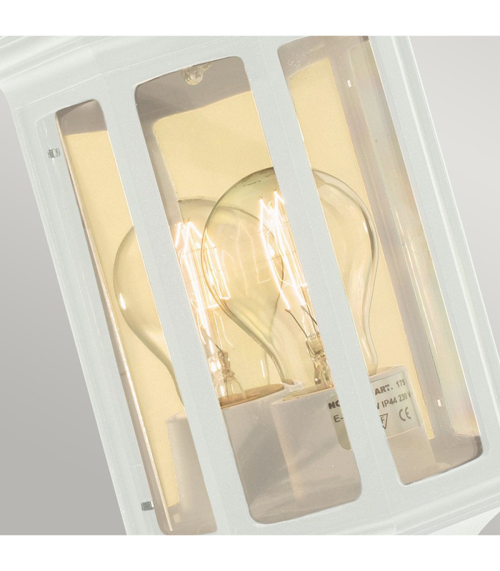 Malaga Mini 1 Light Outdoor Wall Half Lantern Light White IP44 E27-3