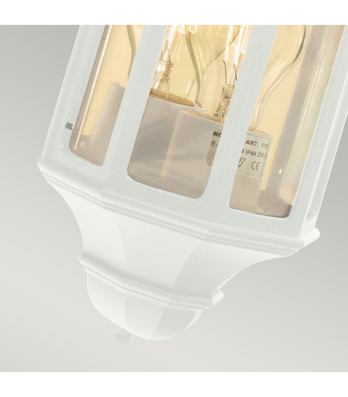 Malaga Mini 1 Light Outdoor Wall Half Lantern Light White IP44 E27-4