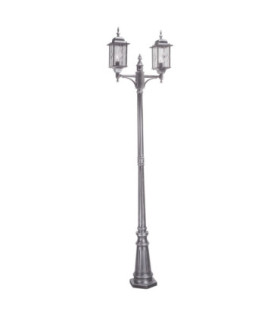 Wexford 2 Light Outdoor Lamp Post Black Silver IP43 E27-1