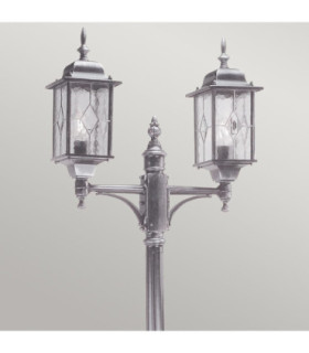 Wexford 2 Light Outdoor Lamp Post Black Silver IP43 E27-2