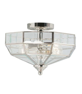Old Park 2 Light Semi Flush Ceiling Light Polished Nickel E27-1