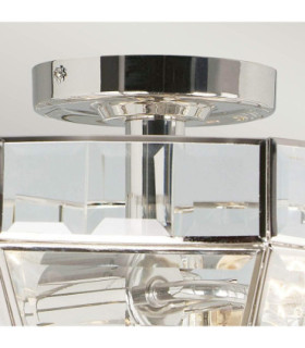 Old Park 2 Light Semi Flush Ceiling Light Polished Nickel E27-2