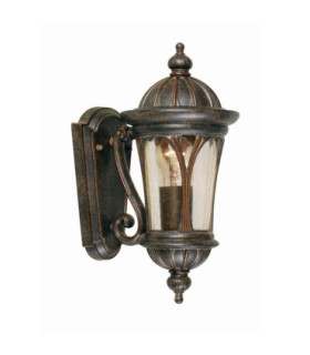 New England 1 Light Outdoor Small Wall Lantern Light Weathered Bronze IP44 E27-1