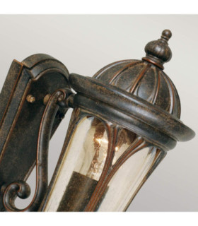New England 1 Light Outdoor Small Wall Lantern Light Weathered Bronze IP44 E27-2