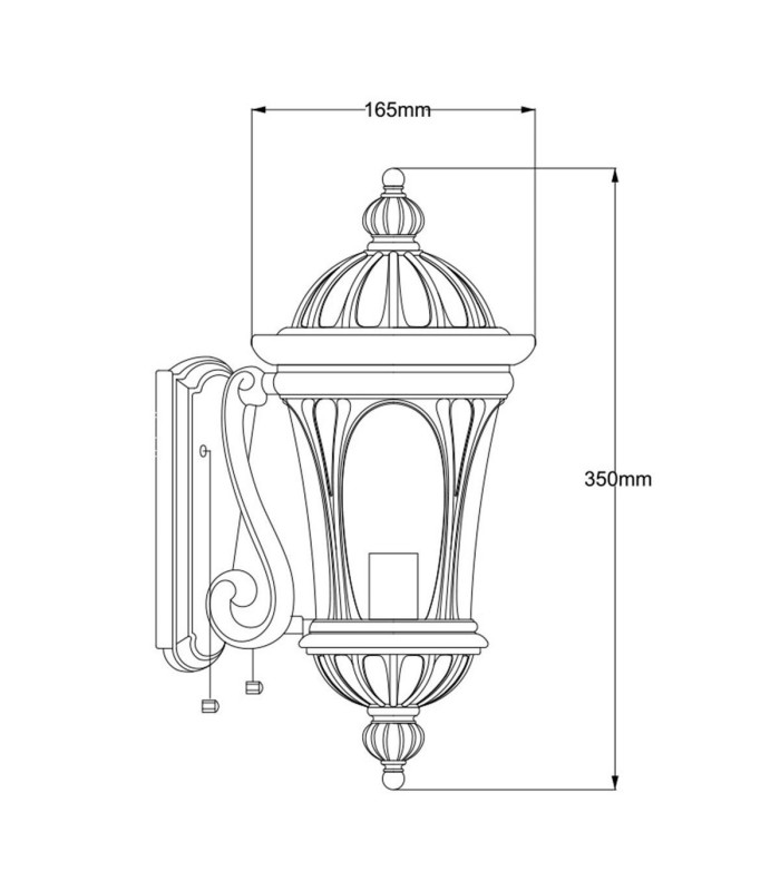New England 1 Light Outdoor Small Wall Lantern Light Weathered Bronze IP44 E27-4