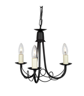 Minster Chandelier 3 Light Black Finish E14-1