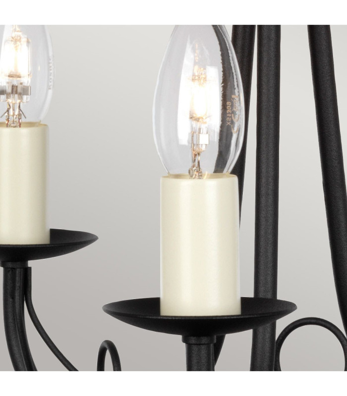 Minster Chandelier 3 Light Black Finish E14-5