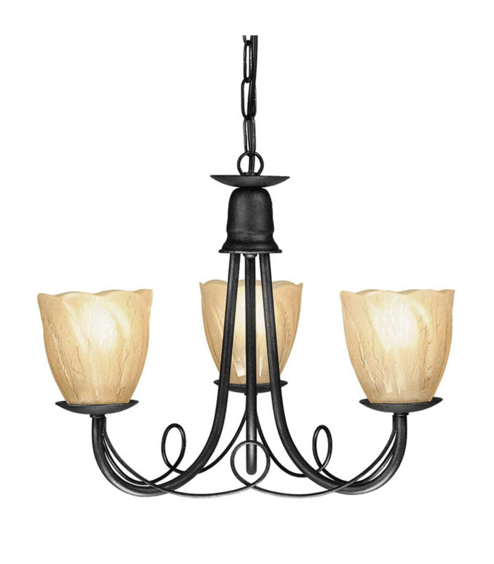 Minster Chandelier 3 Light Black Finish E14-6