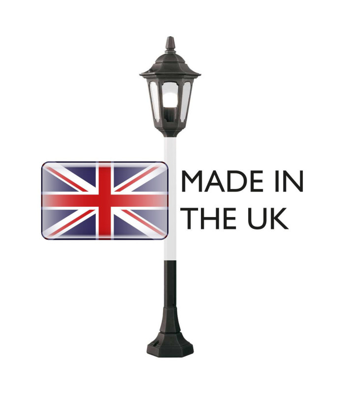 Parish 1 Light Outdoor Pillar Lamp Black IP44 E27-4