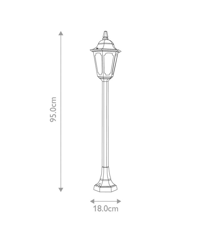 Parish 1 Light Outdoor Pillar Lamp Black IP44 E27-6