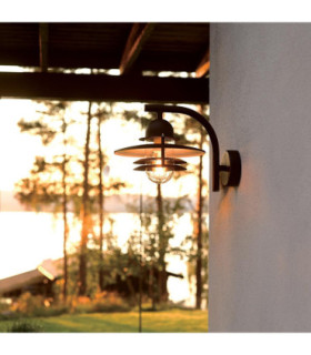 Oslo 1 Light Outdoor Dome Wall Lantern Light Black IP55 E27-2