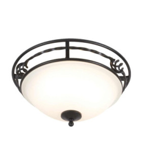 Pembroke 2 Light Flush Ceiling Light Black E27-1