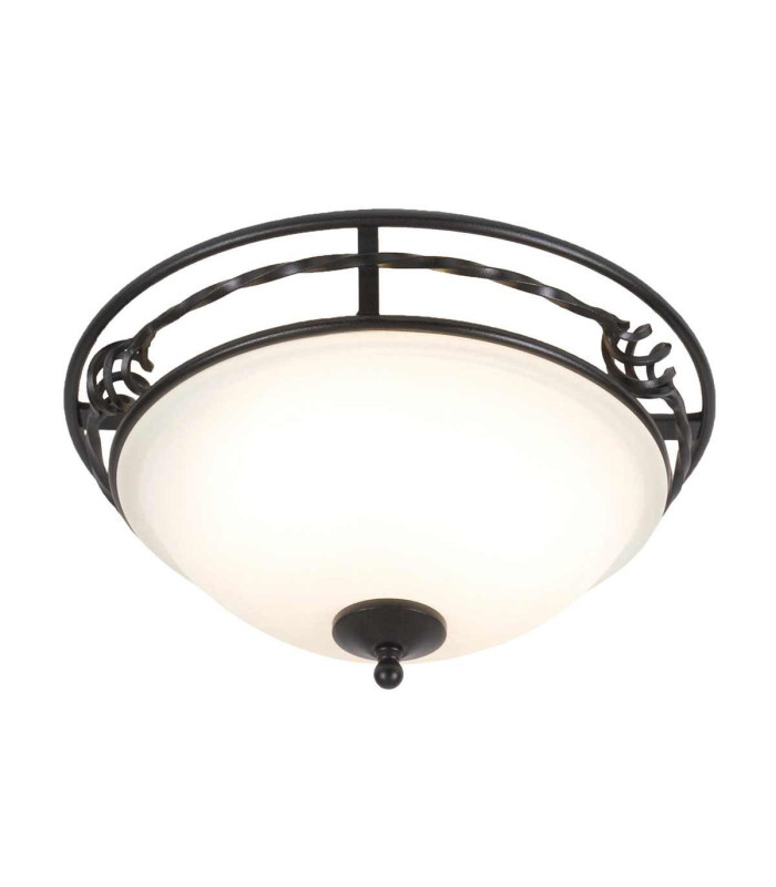 Pembroke 2 Light Flush Ceiling Light Black E27-1