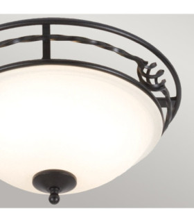 Pembroke 2 Light Flush Ceiling Light Black E27-2