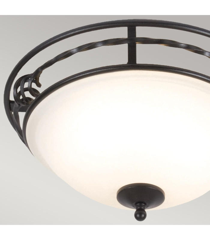Pembroke 2 Light Flush Ceiling Light Black E27-3