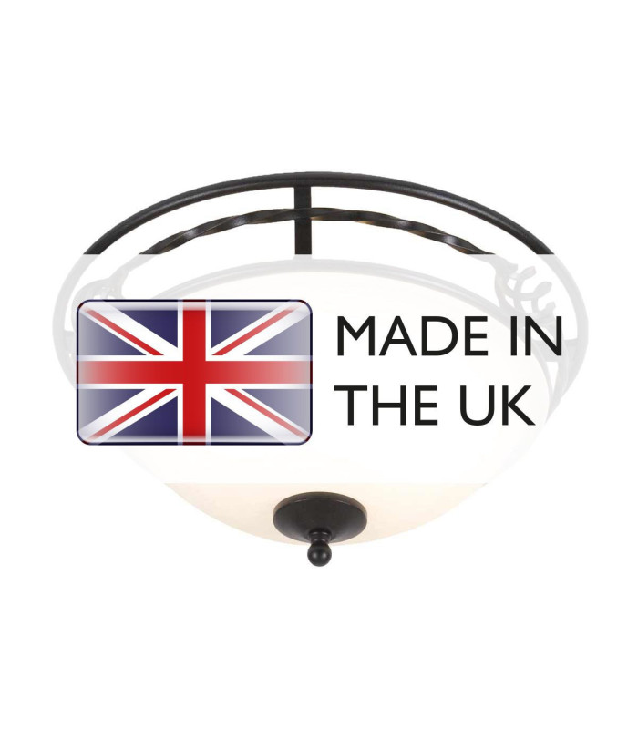 Pembroke 2 Light Flush Ceiling Light Black E27-4