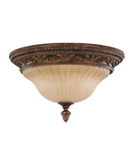 Sonoma Valley 2 Light Flush Mount Ceiling Light Aged Tortoise Shell E27-1
