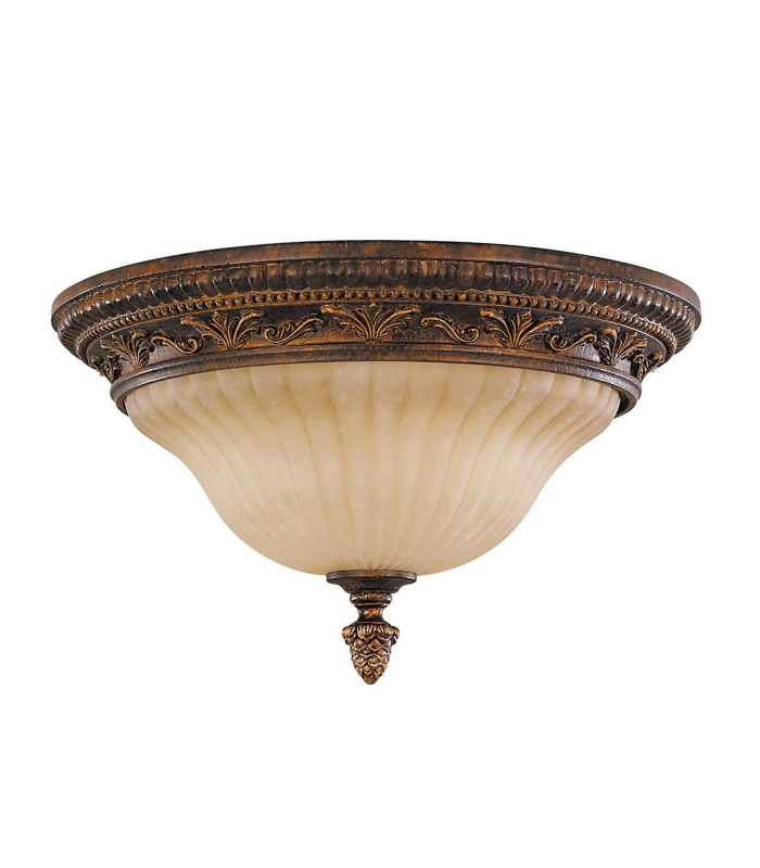 Sonoma Valley 2 Light Flush Mount Ceiling Light Aged Tortoise Shell E27-1