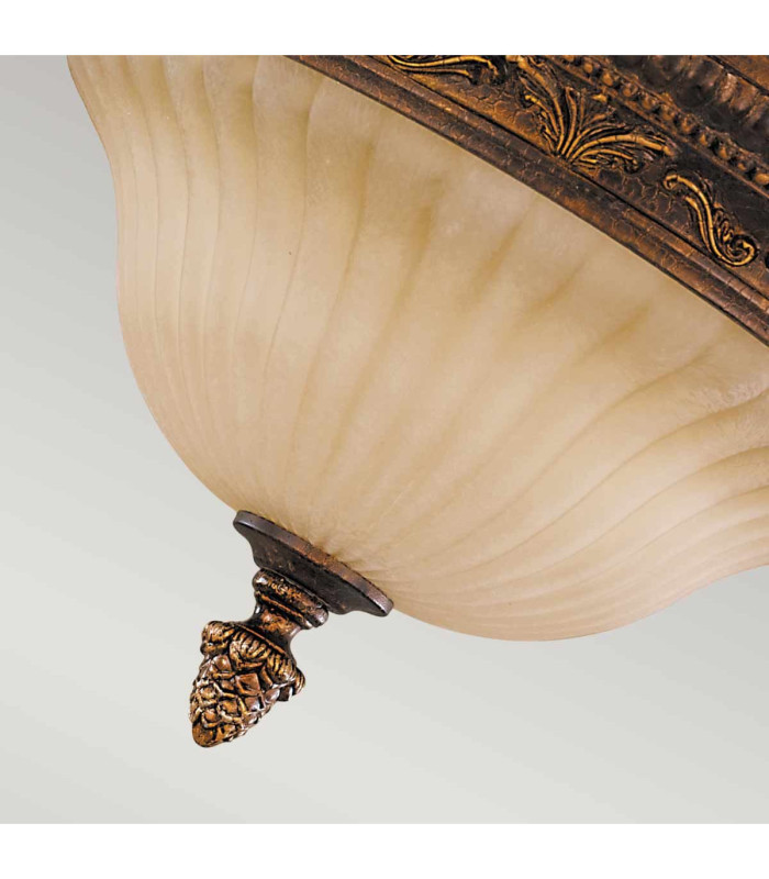 Sonoma Valley 2 Light Flush Mount Ceiling Light Aged Tortoise Shell E27-3