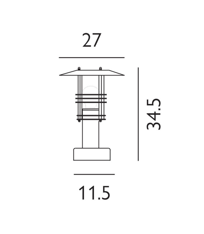 Stockholm Outdoor Pedestal Lantern E27-5