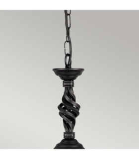 Pembroke 1 Light Dome Ceiling Pendant Black E27-2