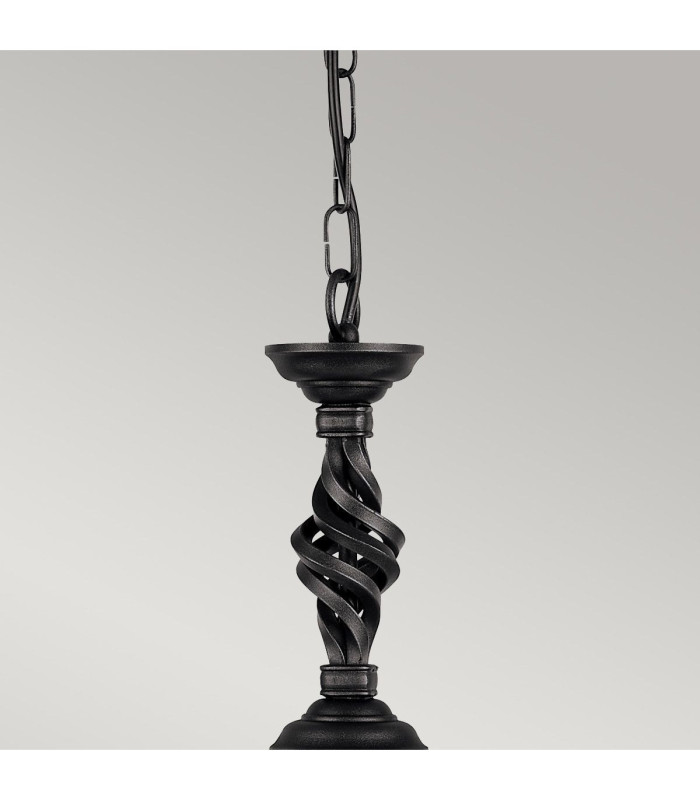Pembroke 1 Light Dome Ceiling Pendant Black E27-2