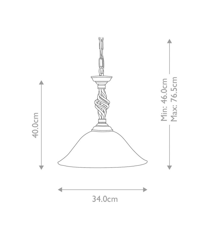 Pembroke 1 Light Dome Ceiling Pendant Black E27-5